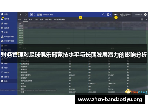 财务管理对足球俱乐部竞技水平与长期发展潜力的影响分析